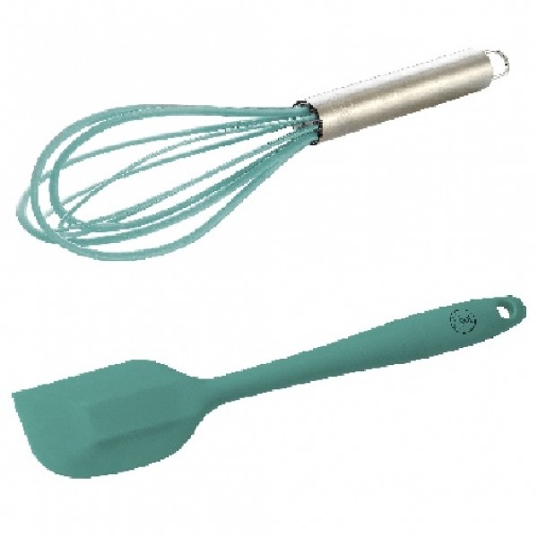 Espatula y Batidor de Silicona Aqua